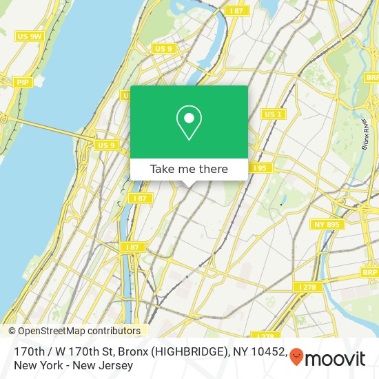 Mapa de 170th / W 170th St, Bronx (HIGHBRIDGE), NY 10452