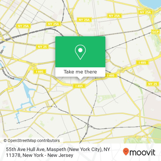 55th Ave Hull Ave, Maspeth (New York City), NY 11378 map