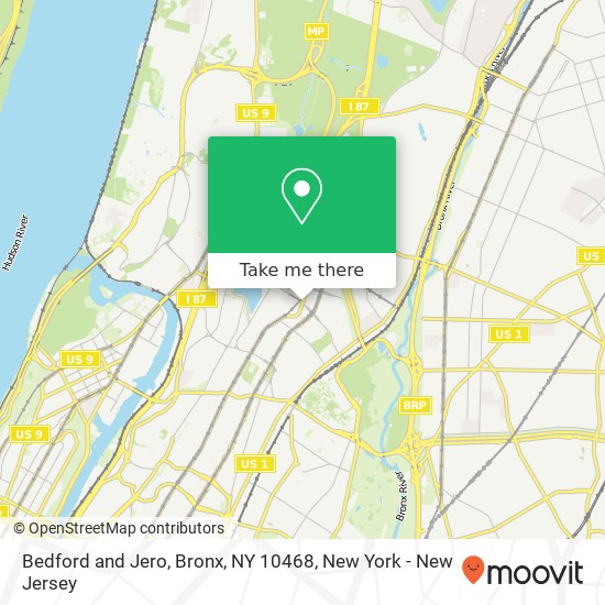 Bedford and Jero, Bronx, NY 10468 map
