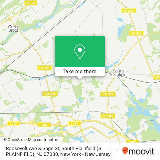 Roosevelt Ave & Sage St, South Plainfield (S PLAINFIELD), NJ 07080 map