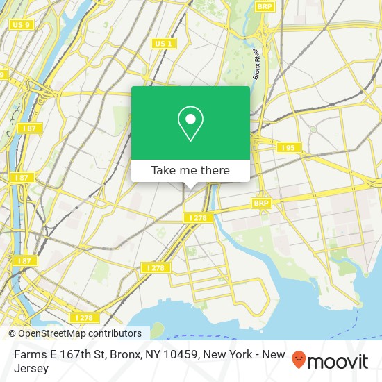 Mapa de Farms E 167th St, Bronx, NY 10459