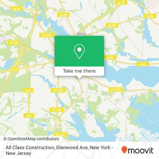 Mapa de All Class Construction, Glenwood Ave