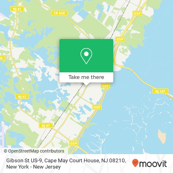 Mapa de Gibson St US-9, Cape May Court House, NJ 08210