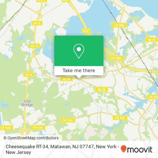 Mapa de Cheesequake RT-34, Matawan, NJ 07747