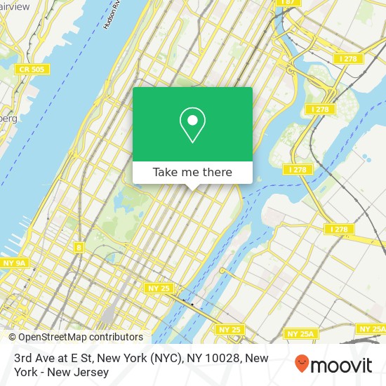 3rd Ave at E St, New York (NYC), NY 10028 map