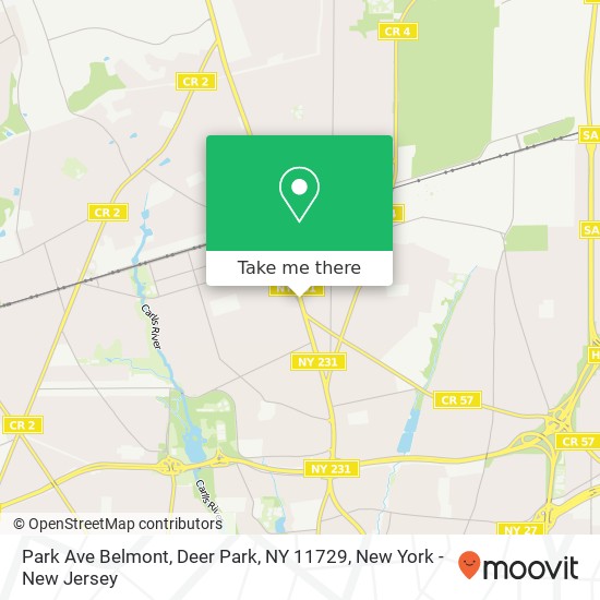 Mapa de Park Ave Belmont, Deer Park, NY 11729