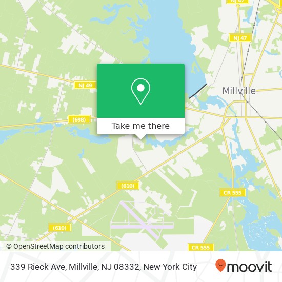 Mapa de 339 Rieck Ave, Millville, NJ 08332