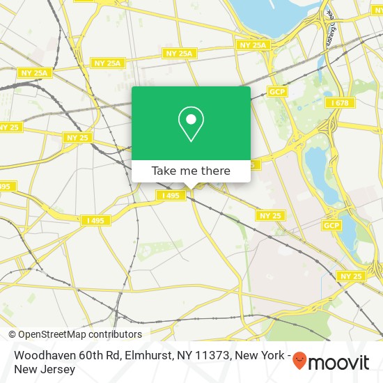 Mapa de Woodhaven 60th Rd, Elmhurst, NY 11373