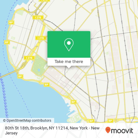 Mapa de 80th St 18th, Brooklyn, NY 11214