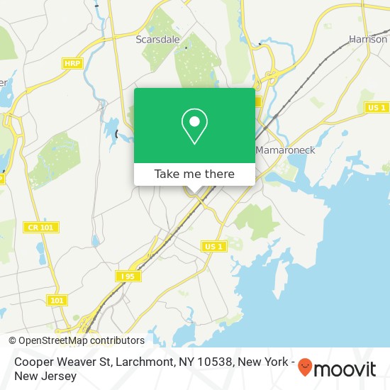 Mapa de Cooper Weaver St, Larchmont, NY 10538