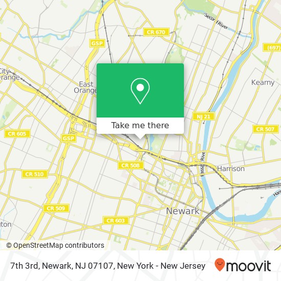 Mapa de 7th 3rd, Newark, NJ 07107