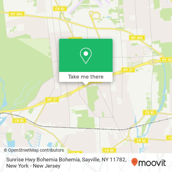 Mapa de Sunrise Hwy Bohemia Bohemia, Sayville, NY 11782