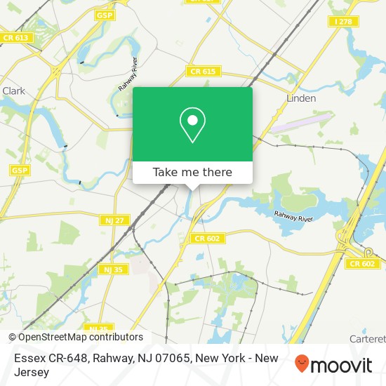 Mapa de Essex CR-648, Rahway, NJ 07065