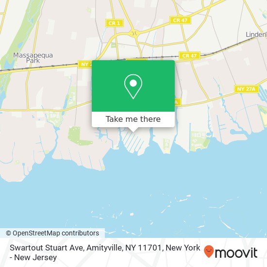 Mapa de Swartout Stuart Ave, Amityville, NY 11701