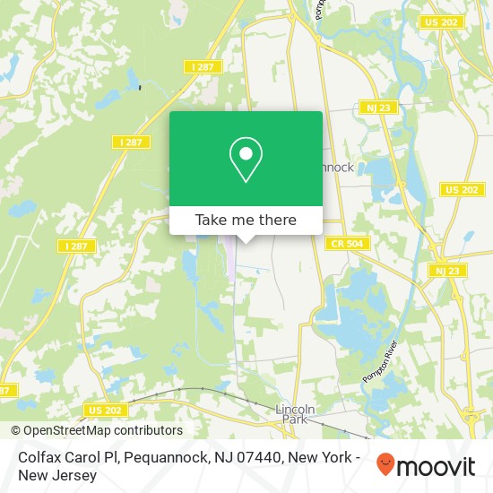 Mapa de Colfax Carol Pl, Pequannock, NJ 07440