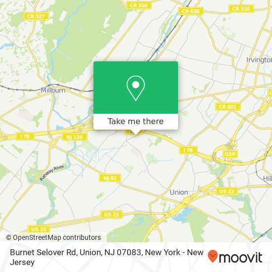 Burnet Selover Rd, Union, NJ 07083 map