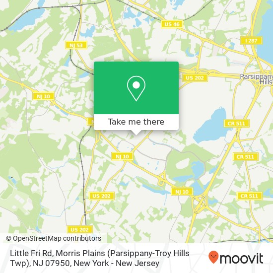 Mapa de Little Fri Rd, Morris Plains (Parsippany-Troy Hills Twp), NJ 07950