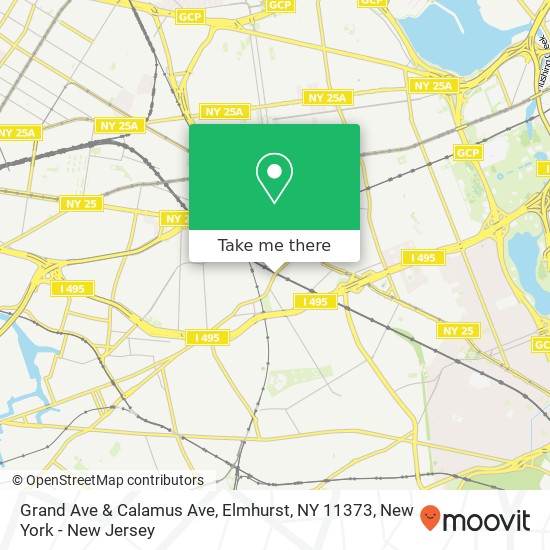 Mapa de Grand Ave & Calamus Ave, Elmhurst, NY 11373