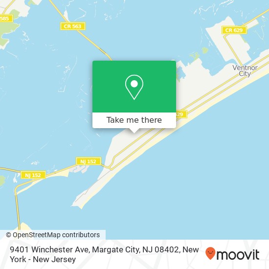 Mapa de 9401 Winchester Ave, Margate City, NJ 08402