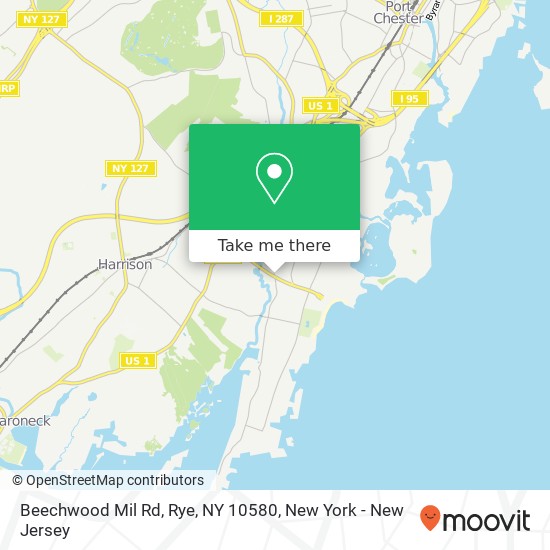Mapa de Beechwood Mil Rd, Rye, NY 10580