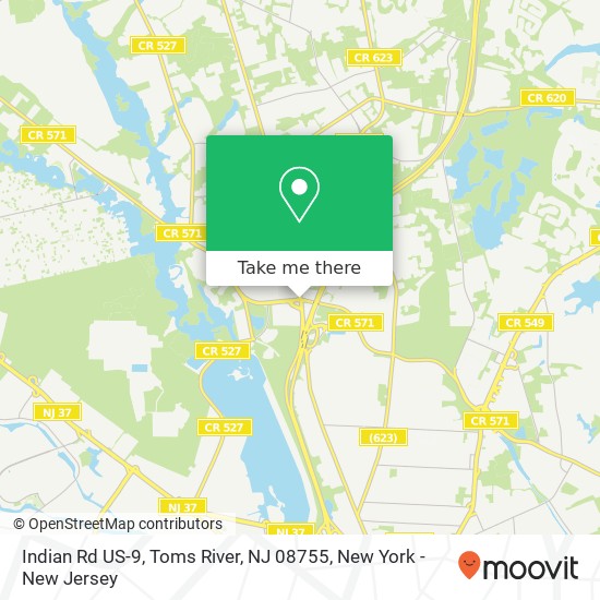 Mapa de Indian Rd US-9, Toms River, NJ 08755