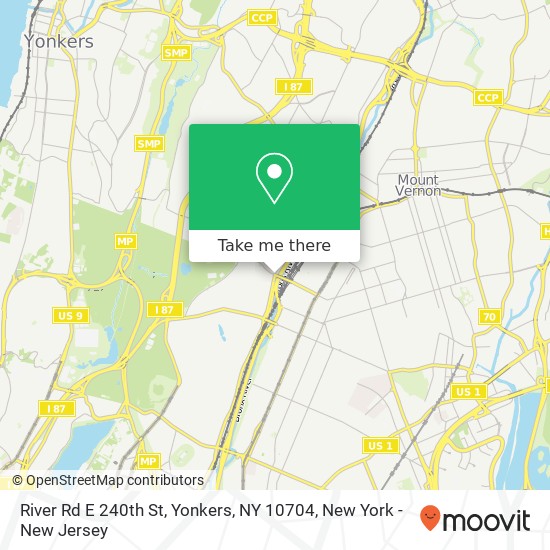 Mapa de River Rd E 240th St, Yonkers, NY 10704