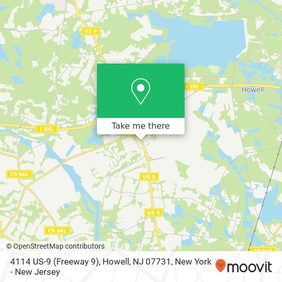 Mapa de 4114 US-9 (Freeway 9), Howell, NJ 07731