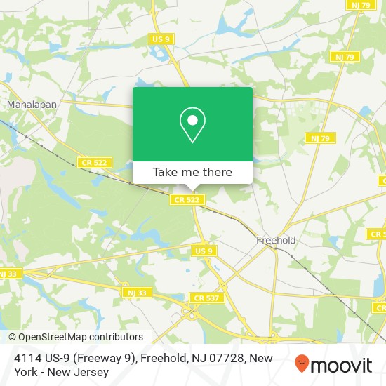 Mapa de 4114 US-9 (Freeway 9), Freehold, NJ 07728