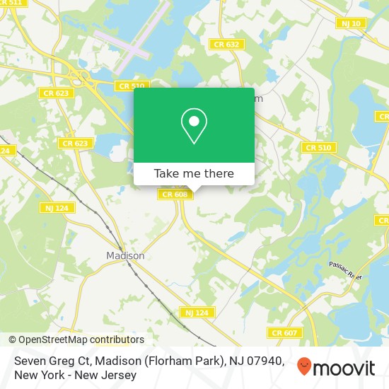 Seven Greg Ct, Madison (Florham Park), NJ 07940 map