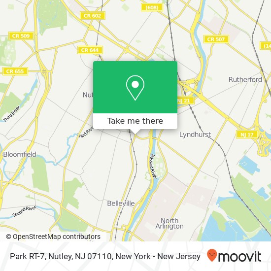 Mapa de Park RT-7, Nutley, NJ 07110