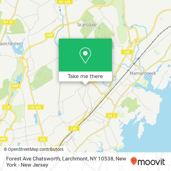Mapa de Forest Ave Chatsworth, Larchmont, NY 10538