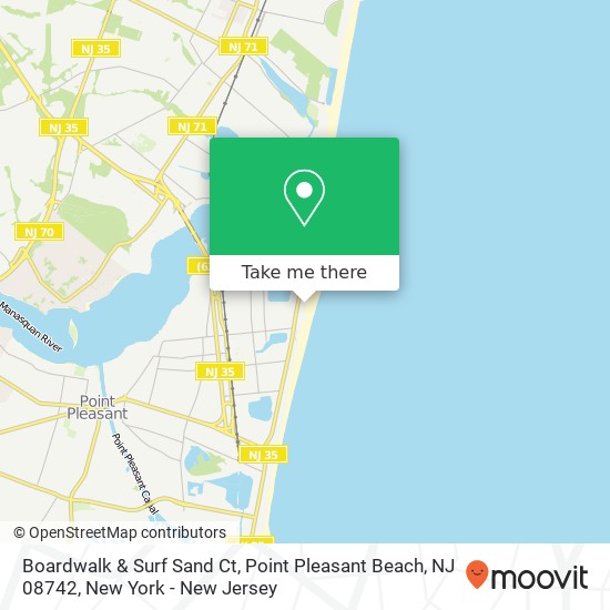 Mapa de Boardwalk & Surf Sand Ct, Point Pleasant Beach, NJ 08742