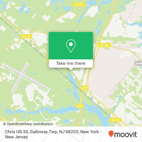 Mapa de Chris US-30, Galloway Twp, NJ 08205