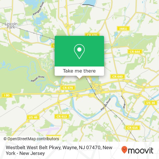 Mapa de Westbelt West Belt Pkwy, Wayne, NJ 07470
