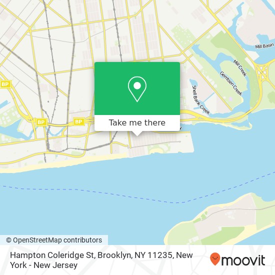 Mapa de Hampton Coleridge St, Brooklyn, NY 11235