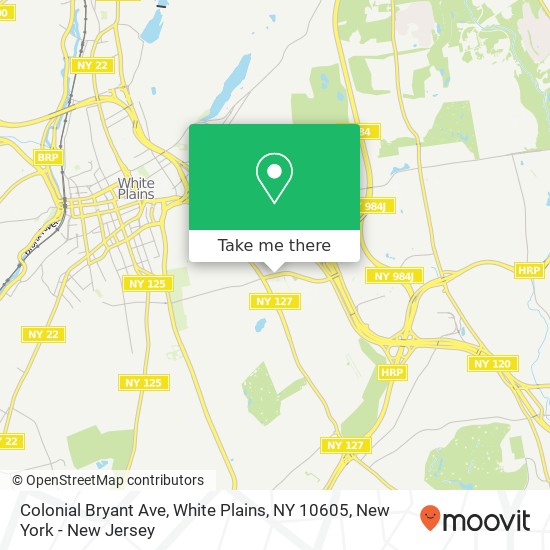 Mapa de Colonial Bryant Ave, White Plains, NY 10605