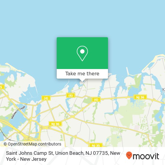 Mapa de Saint Johns Camp St, Union Beach, NJ 07735