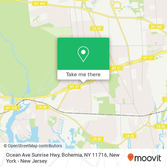 Mapa de Ocean Ave Sunrise Hwy, Bohemia, NY 11716