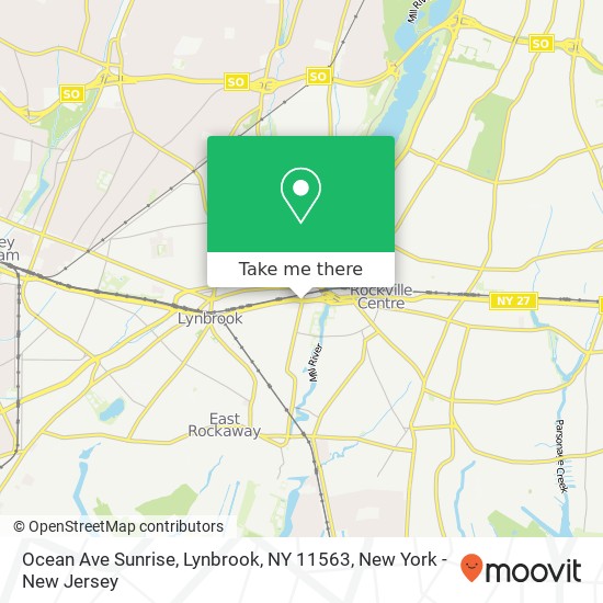 Mapa de Ocean Ave Sunrise, Lynbrook, NY 11563