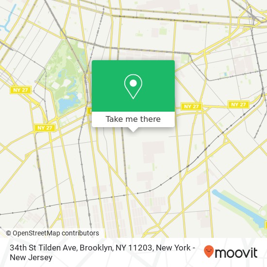 Mapa de 34th St Tilden Ave, Brooklyn, NY 11203