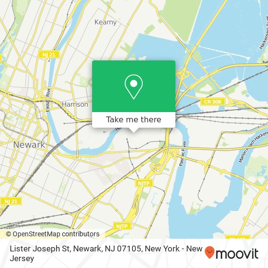 Mapa de Lister Joseph St, Newark, NJ 07105