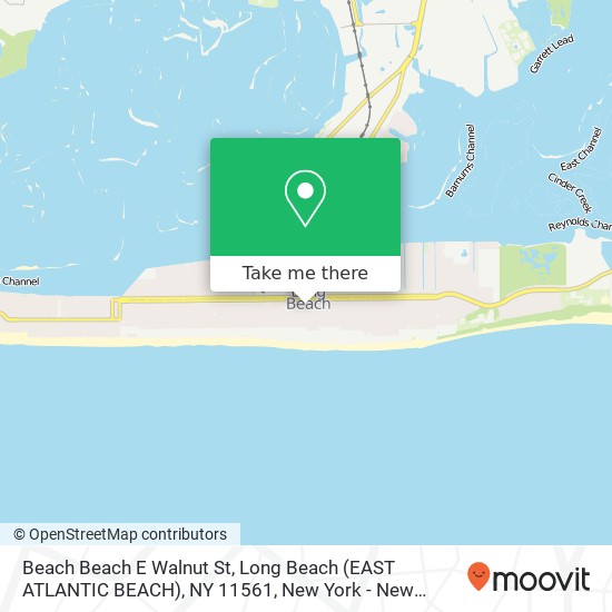 Mapa de Beach Beach E Walnut St, Long Beach (EAST ATLANTIC BEACH), NY 11561