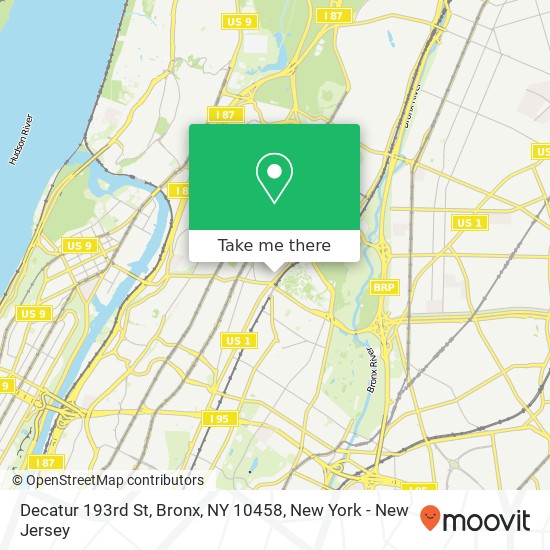 Mapa de Decatur 193rd St, Bronx, NY 10458