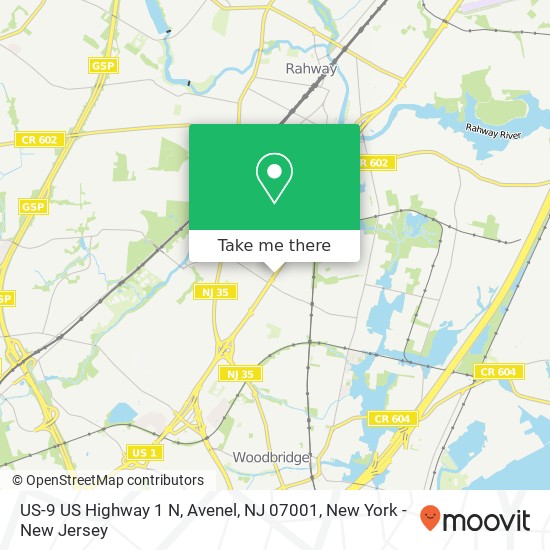 Mapa de US-9 US Highway 1 N, Avenel, NJ 07001