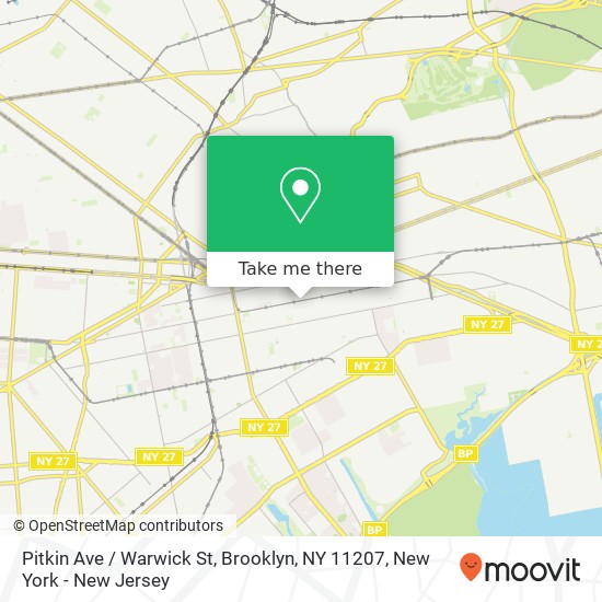 Mapa de Pitkin Ave / Warwick St, Brooklyn, NY 11207