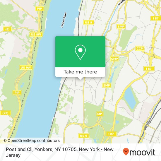 Mapa de Post and Cli, Yonkers, NY 10705