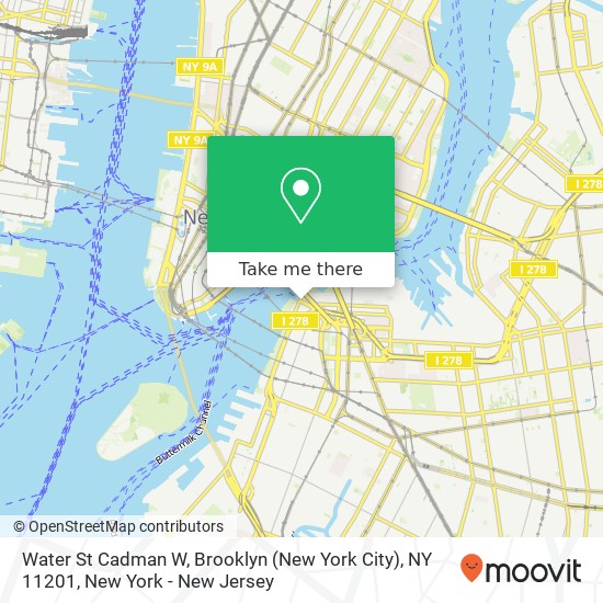 Mapa de Water St Cadman W, Brooklyn (New York City), NY 11201