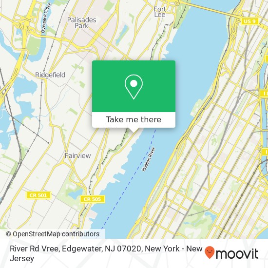 Mapa de River Rd Vree, Edgewater, NJ 07020