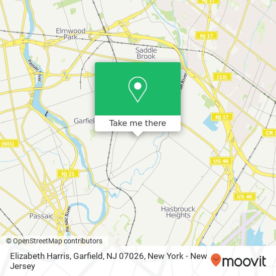 Elizabeth Harris, Garfield, NJ 07026 map