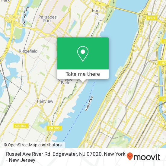 Russel Ave River Rd, Edgewater, NJ 07020 map